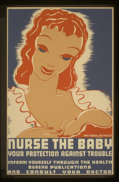 Federal Art Project poster nurse the baby vintage