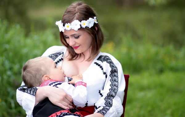 mother breastfeeding child